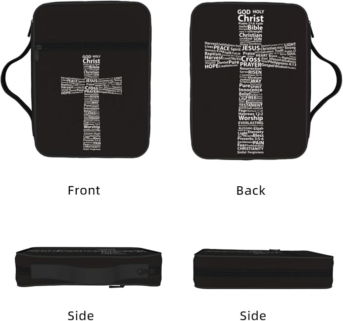 Christian Religion Cross Bible Cover Case Carrying Book Protector Case Bible Study Supplies Accessories Holder Case Christian Gift for Women Men