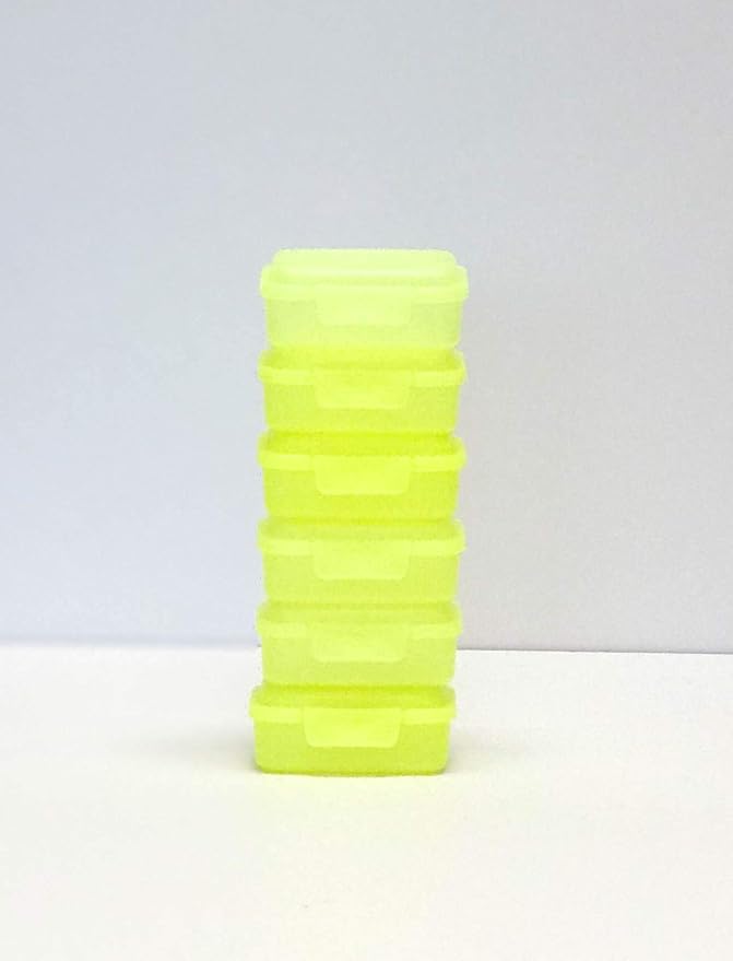 Mintra Home Utility Boxes - 150ml YELLOW - 6 Pack - (3.74inW x 2.83inD x 1.49inH) - great utility box, storage box for crafts and other small items