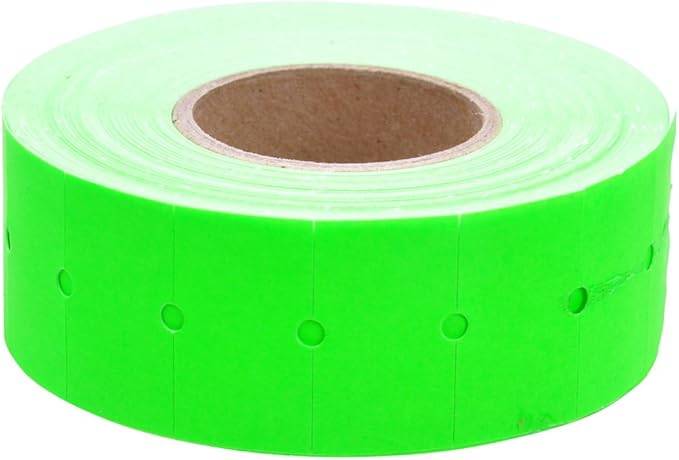 Fluorescent Green Removable Adhesive Labels to fit Towa® GS Series/Halmark/Century Price Guns 16 Pack (Free Ink roll Included)