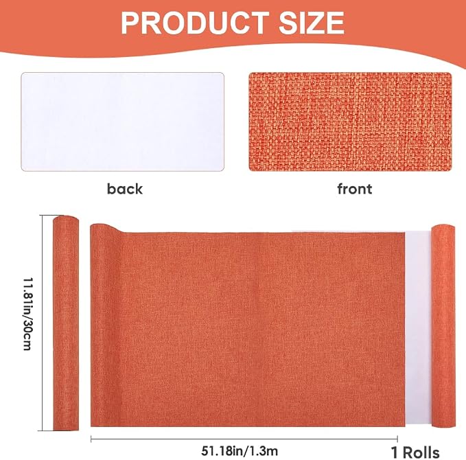 CRASPIRE 51 x 11.8 Book Cloth for Book Binding Fabric Surface Paper Backed A4-A8 Coral Color Bookcover Books Album Scrapbooking Archival DIY Covering Protector Bookcloth Bookbinding Supplies