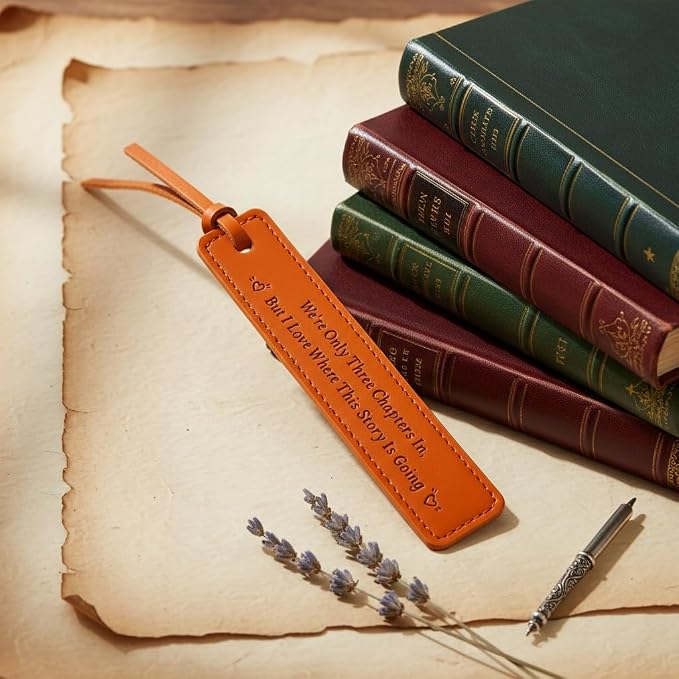 Leather Bookmark 3rd Anniversary Wedding Gifts for Him & Her