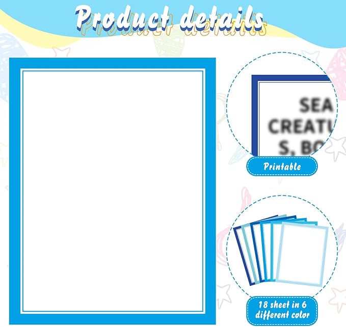 24 Sheets Science Board Supplies 18 Self Adhesive Presentation Science Subtitles & 6 Project Titles Board Sticker for School Office Supplies (Ocean Blue)