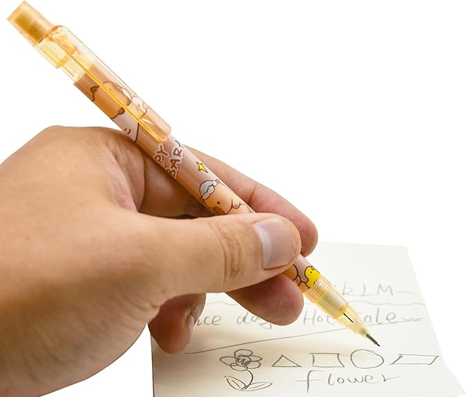 Maydahui 12 Pcs 2B 0.5 mm Cute Cartoon Capybara and Panda Mechanical Pencils With Eraser and 100 Pcs Lead Refills For Drawing Homework Stationery Supplies
