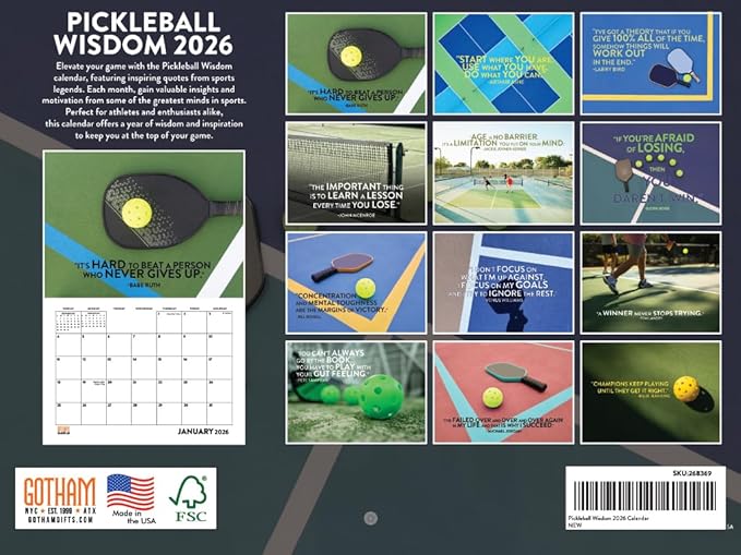 The Love Of Pickleball Calendar 2026 Monthly Wall Calender 12 Month | American Made In The USAll