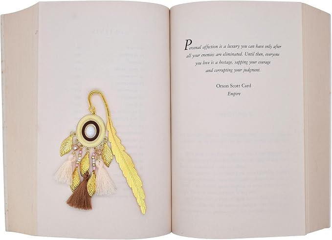 BLBMH Metal Feather Bookmark for Women Cute Bohemian Book Marker Handmade Christian Gifts -FB02