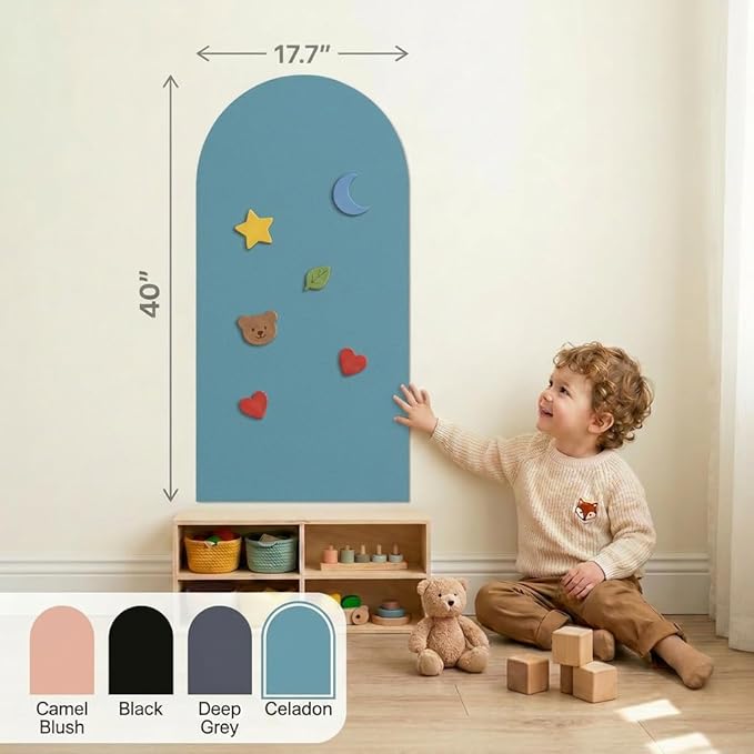 Arch Magnetic Wall Decal - 40" x 18" Matte Finish Chalkboard Sticker for Wall - Magnetic Board for Playroom, Home Classroom(Celadon)