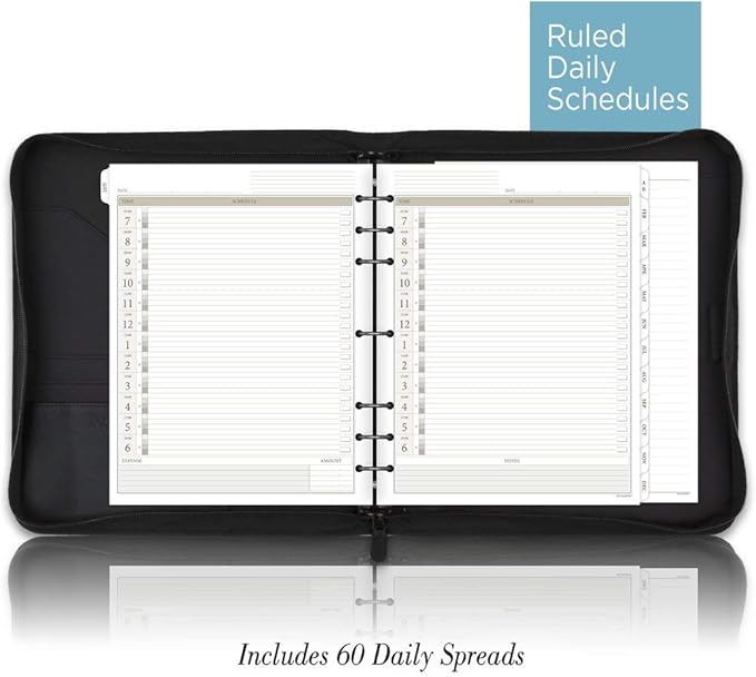 AT-A-GLANCE Genuine Leather Undated Starter Set, Folio Size, Black (038-0540-05)