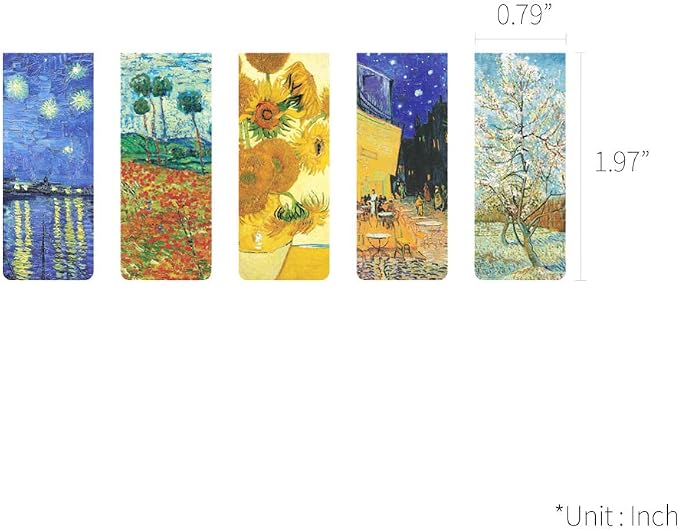 Monolike Magnetic Bookmarks Vincent Van Gogh ver.2, Set of 5