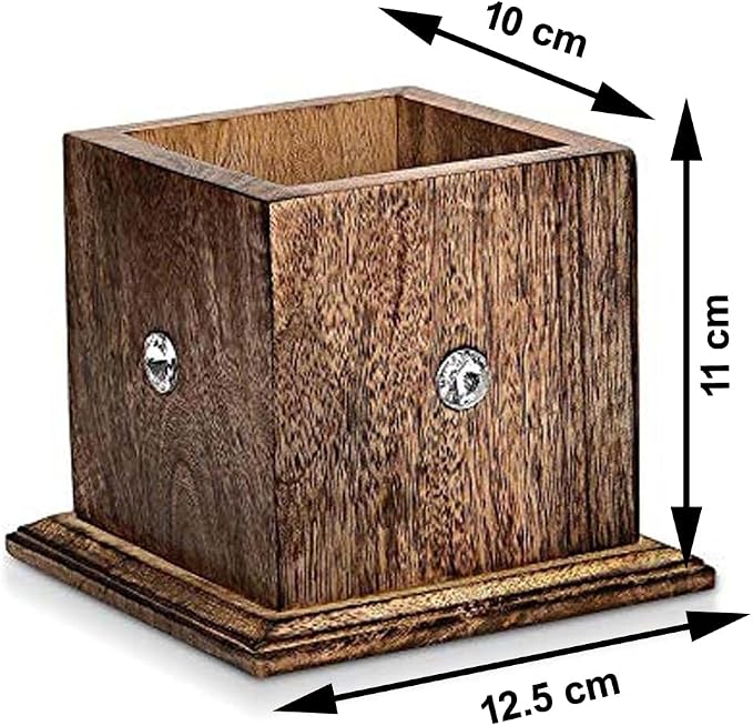 Wooden Antique Large Pencil Holder/Pencil Case - Elegant Office Desk Accessories - Stylish Multi Desk Organizer for Home, Office, Kitchen or Classroom with Ample Storage