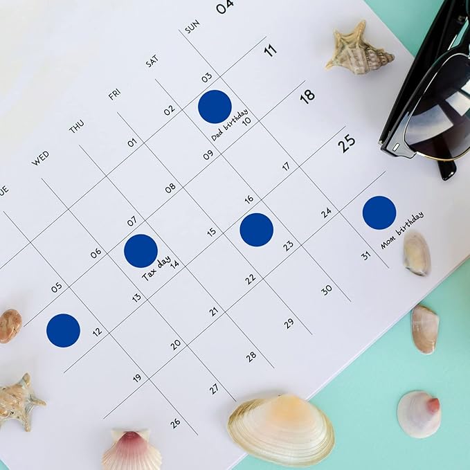 1400 PCS Blue Dot Stickers Round Coding Labels Circle Dots Labels Stickers Polka Circle Dot Stickers Label Sticker for Office,Classroom,Papers Etc