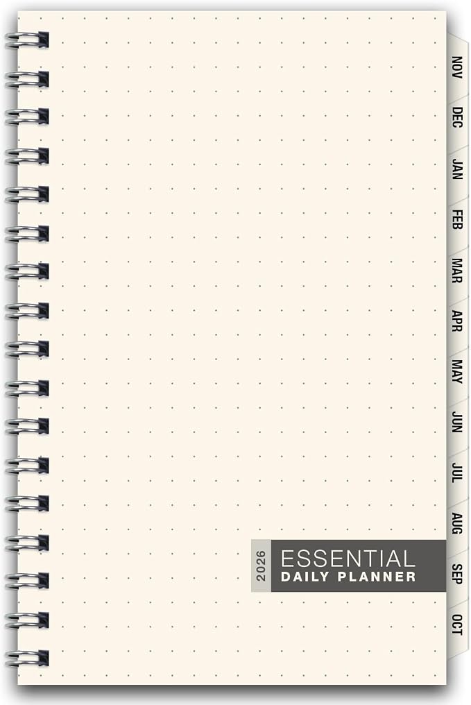 ESSENTIAL 2026 Monthly & Weekly Planner with Tabs, 5"x8": 14 Months (November 2025 - December 2026), Professional, Simple, Easy-to-Use Design and Frosted Poly Cover for Extra Protection (Frosted)