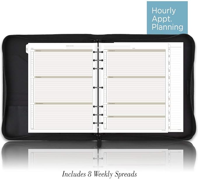AT-A-GLANCE Genuine Leather Undated Starter Set, Folio Size, Black (038-0540-05)