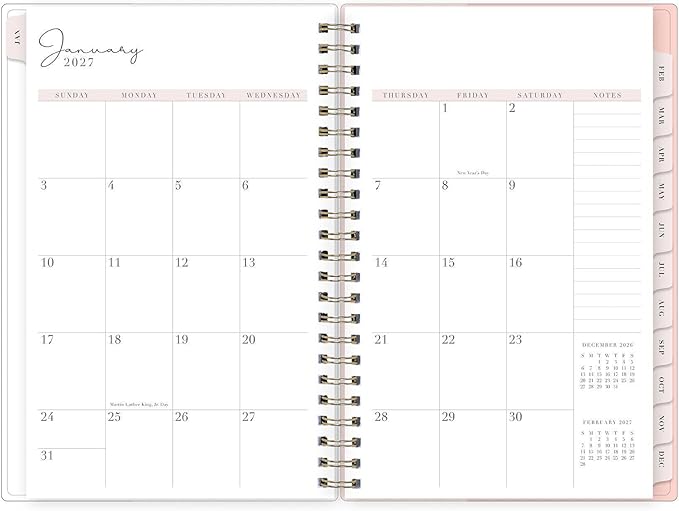 Blue Sky Rachel Parcell 2027 Weekly and Monthly Planner Calendar, January 2027 - December 2027, 5" x 8", Clear Pocket Cover, Durable Twin Wire Binding, Laminated Tabs, Pocket, Stickers, Cherie