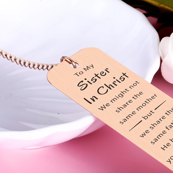 to My Sister in Christ Bookmark, Mother Day Secret Sister Gifts for Women Christian, Religious Baptism Gift for Women, Inspirational Bible Verse Bookmark