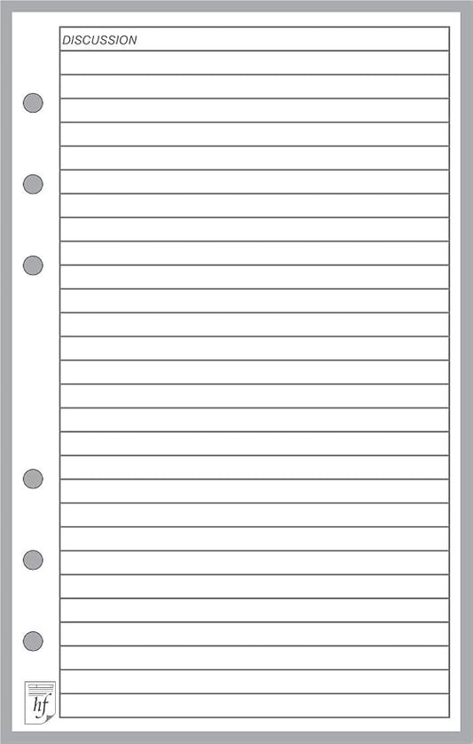 Extra Discussion Pages for the Personal-Wide Sized Meeting Manager, Sized and Punched for Personal-Wide Notebooks (4.75" x 6.75")