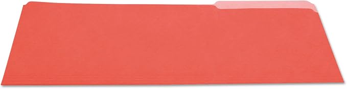 UNIVERSAL OFFICE PRODUCTS, Colored File Folders, 1/3 Cut One-Ply Top Tab, Legal, Red, 100/Box