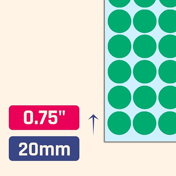 8000 Pack, 3/4" Round Dot Stickers Circle Labels - Green