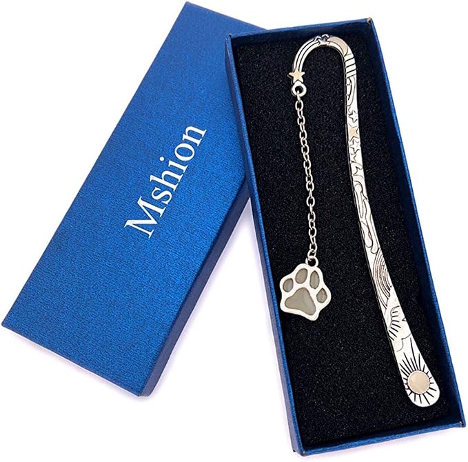 Luminous Bookmark, Retro Glow in The Dark Reading Bookmarks for Women Men Lovers,Book Markers with Pendant Holiday Gifts