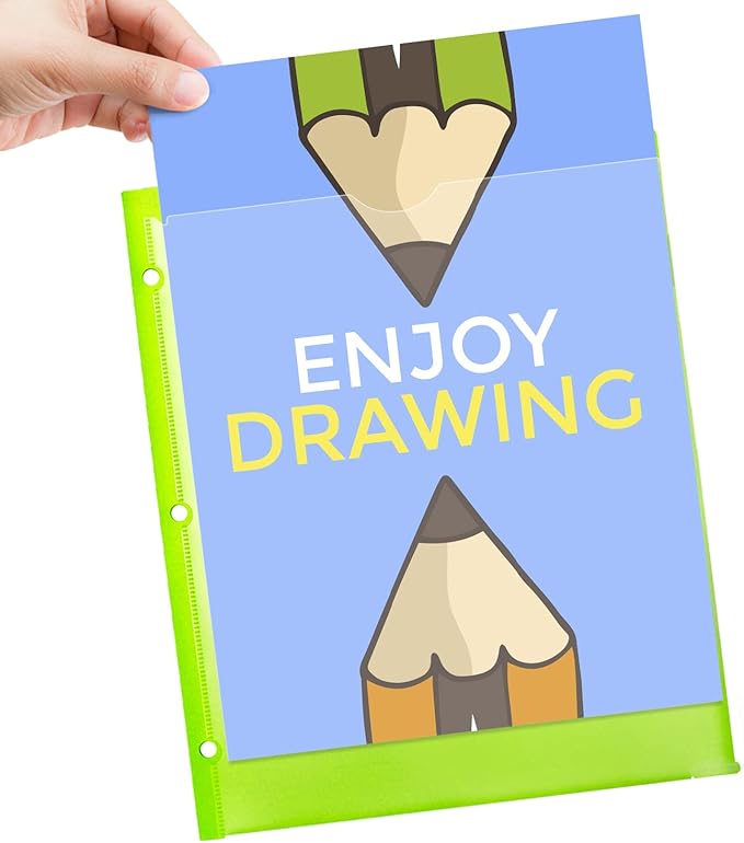 Heavy Duty Plastic Folders with Clear Front Pocket - 18PCS, 3 Pockets Folders with 3 Holes Fits 3 Ring Binder, Includes Card Slot, for Letter Size Sheets, Assorted Bright Colors
