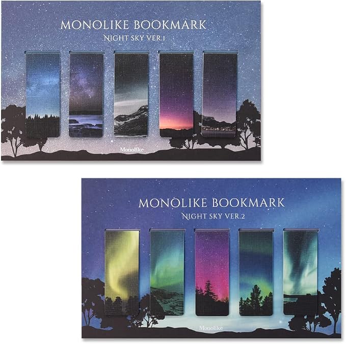 Monolike Magnetic Bookmarks Night Sky ver.1 + ver.2, 10 Pieces