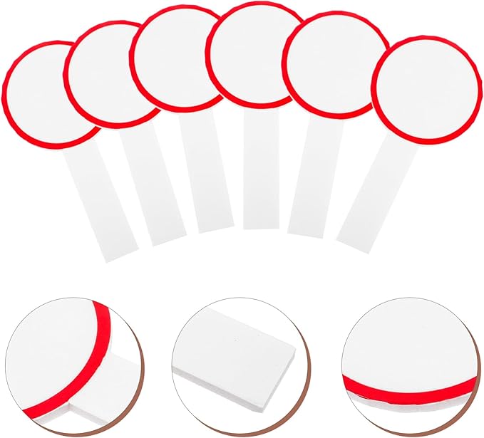 6Pcs Game White Boards Single Sided Paddles Handheld Whiteboards Padding Whiteboards for Students Teachers Office Classroom Meeting Voting Family Games Party