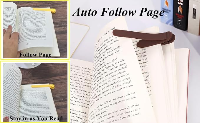 6Pcs Automatic Bookmark, Book Marks for Reading Women Men Kids, Silicone Bookmarks for Women, Unique Book Markers for Reading, Bookmarks Clip Page Holder Accessories for Book Lovers