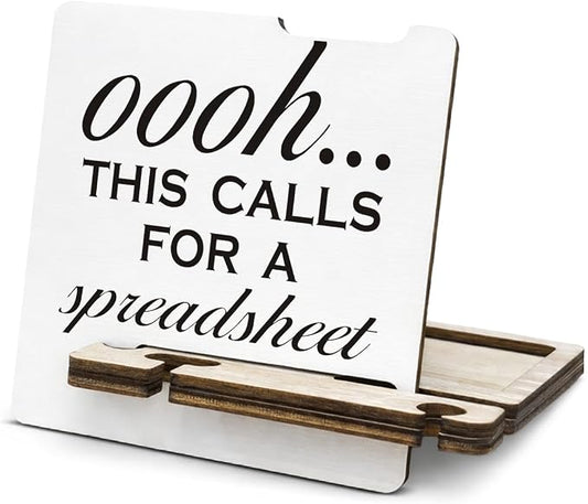 Funny Office Accountant Gifts - Multi-functional Desk Organizer - Humorous Office Quote Wooden Sign for Office Desk Shelf Decor