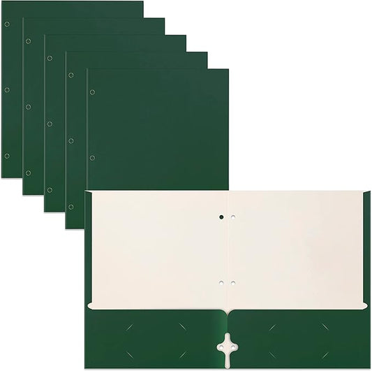 Better Office Products Two Pocket Portfolio Folders, 50-Pack, Dark Green, Letter Size Paper Folders, 50 Pieces, Hunter Green