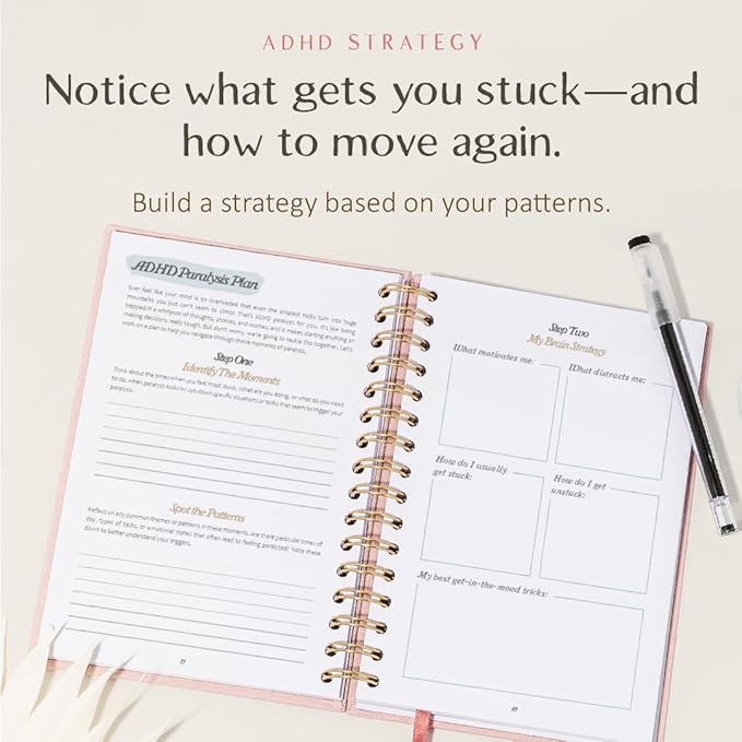 The ADHD Planner - Undated Daily Weekly Schedule Organizer Journal for Disorganized People - Habit Tracker Record Emotions & Mood - Academic Goals - Structure & Focus for Adults Brains (Spiral)