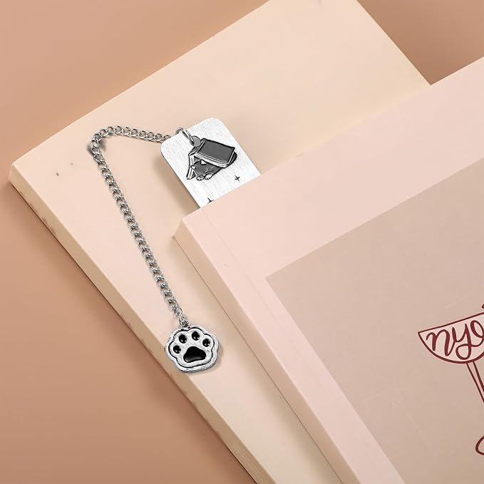 Cat Bookmark, Zinc Alloy Cute Black Cat Bookmark Funny Aesthetics Reading Accessories for Reading Women Men Student Book Enthusiasts Gift (Style 1)