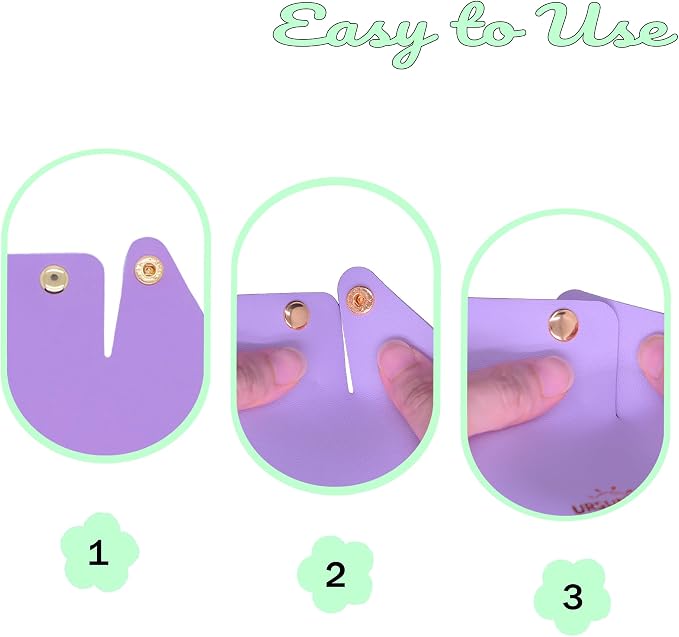 URSUN 3 Pack Cute PU Leather Paper Clip Holder for Desk, Aesthetic Valet Tray for Binder Clips, Hair Accessories, Decorative Small Desk Organizer for Home Office School (Purple)