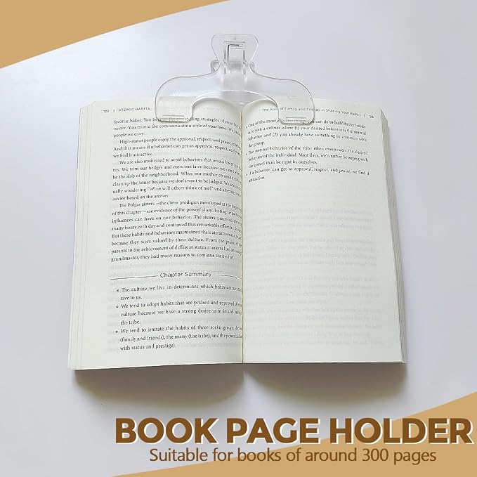 Transparent Book Page Holder for Reading, Book Opener Holder Convenient for Reading Teaching and Fixing Music Book, Page Marker Clips for Teacher Clerk 1Pc