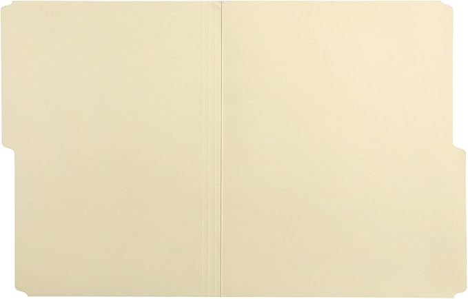 Amazon Basics Manila File Folders, Letter Size, 1/2 Tab in Left and Right Positions, 8.5" x 11", 36 Count (Pack of 10)