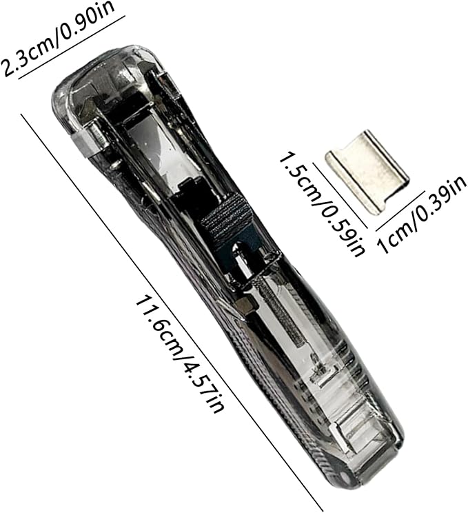 Binder Stapler - Quick Single-Slide Binding System, 45 Sheets Capacity, Clam Clip Dispenser, Push Stapler | Binder Clips for Office School Classroom Home Craft Book