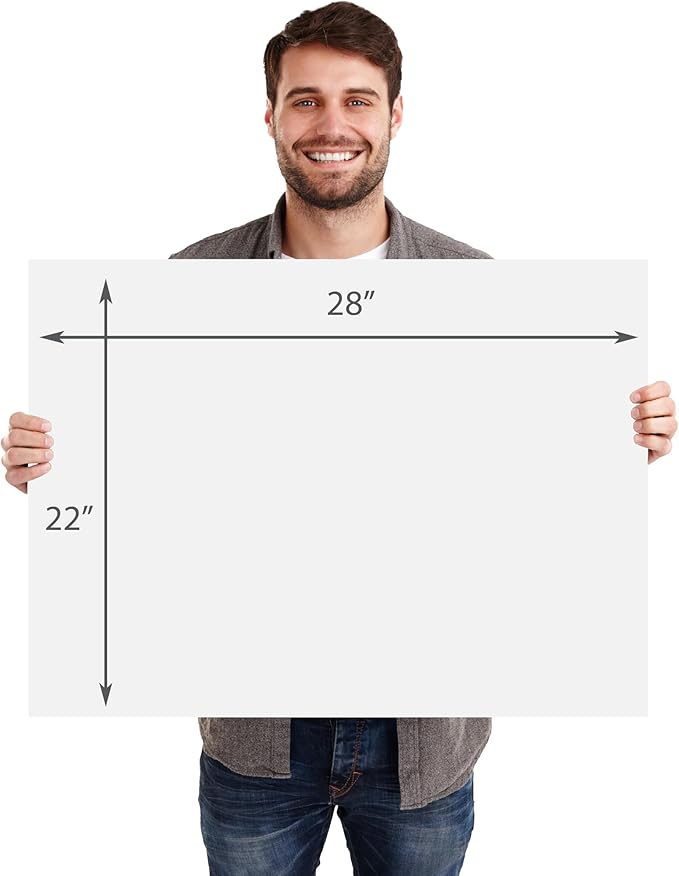 White Poster Board 22x28, Premium 2-Sided Board for School Projects, Arts & Crafts, Water & Fade Resistant for Signs & Presentations, 50 Count