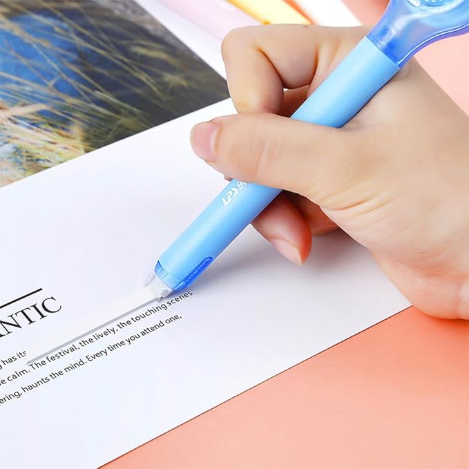 5 PCS Pen-Style Correction Tape, Reinforced Film Smooth Coverage for Office School Supplies(Yellow Correction Tape)