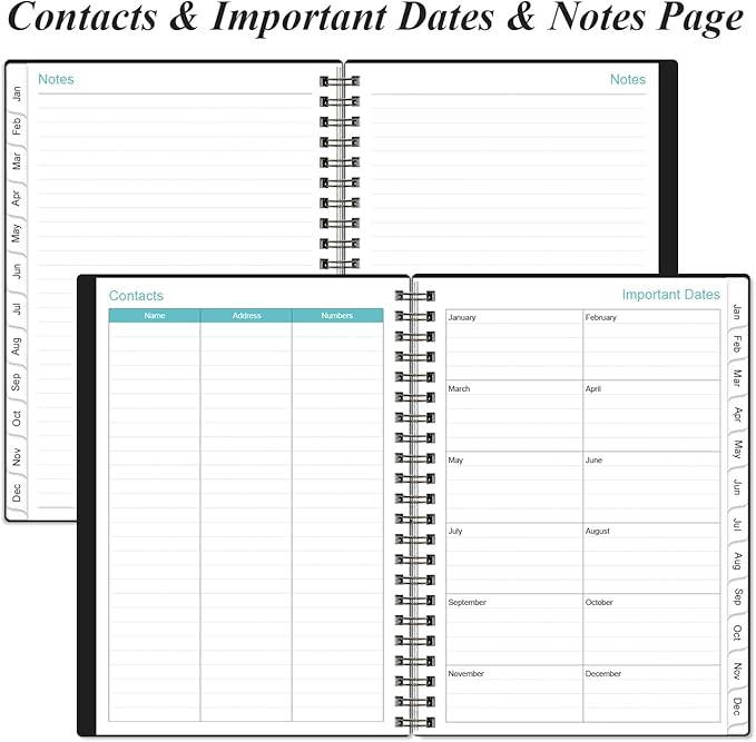 2026 Planner - Planner 2026 from January 2026 to December 2026, Weekly Monthly Planner 2026 with 12 Monthly Tabs, Inner Pocket, 6.4" x 8.5", Black