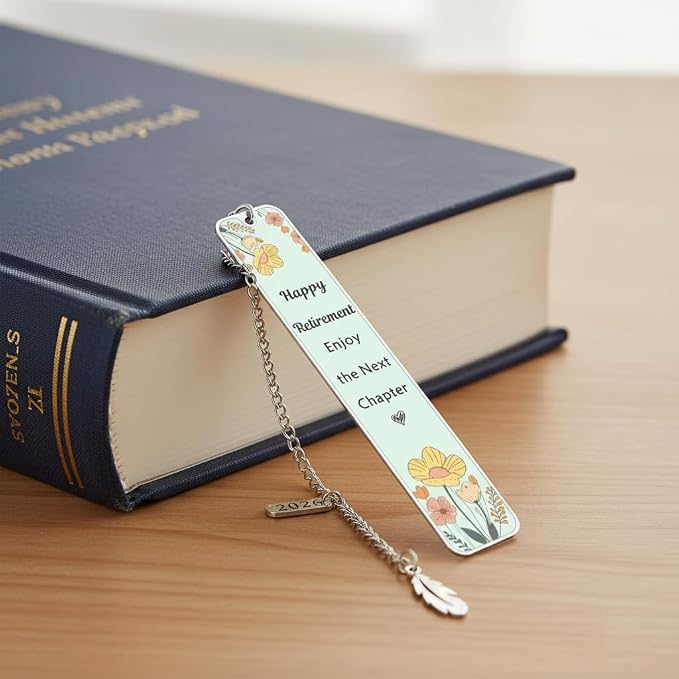 Happy Retirement Gifts for Women Men Retirement Bookmarks for Retired Teacher Nurse Book Lovers Gifts for Mom Grandma Friends Farewell Leaving Gift for Coworker Colleague Enjoy The Next Chapter 2026