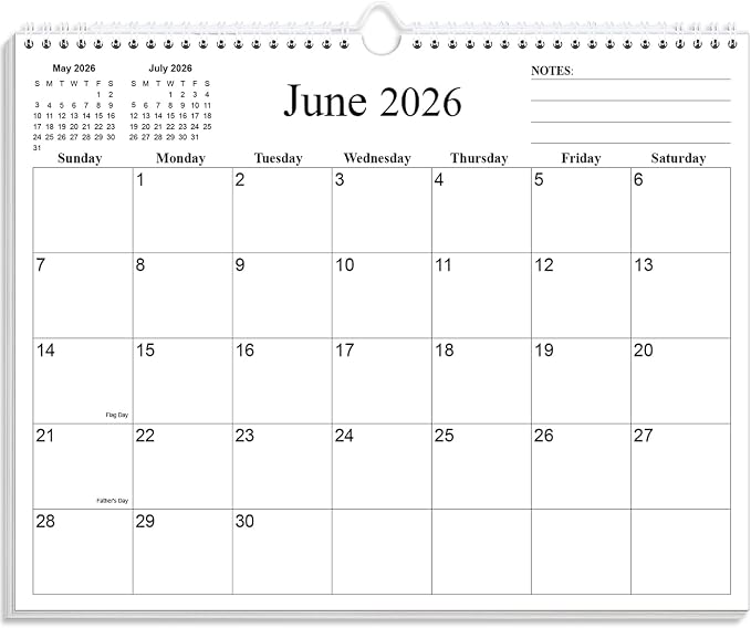 2026-2027 Calendar - 19 Months Calendar 2026-2027 from June 2026 to December 2027, Wall Calendars with Thick Paper for Home/Office/School, 8.5" x 11", Black