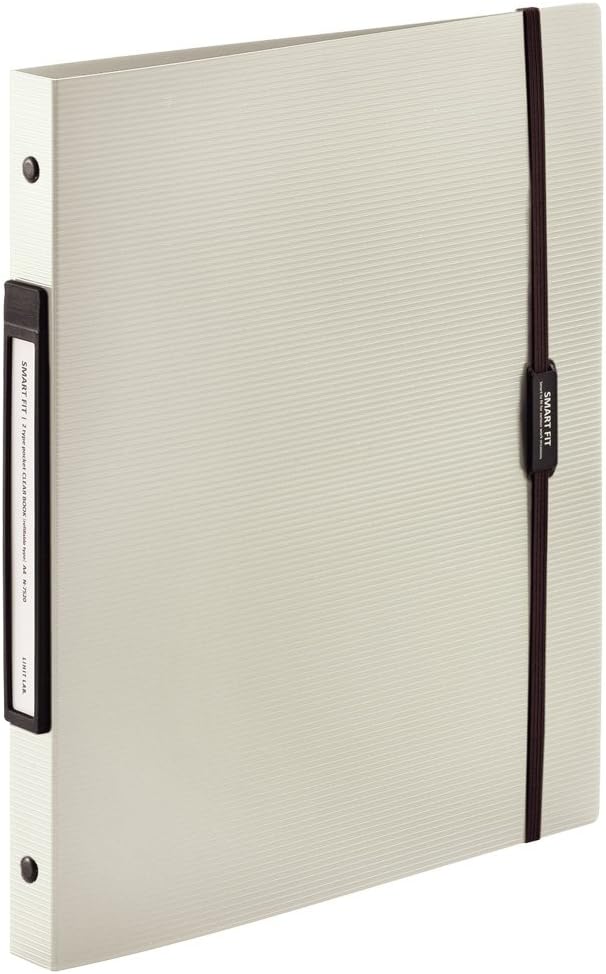 Lihit Lab N7520-16 File Clear Book, A4, 30 Holes, Interchangeable, 2 Type Pockets, Beige