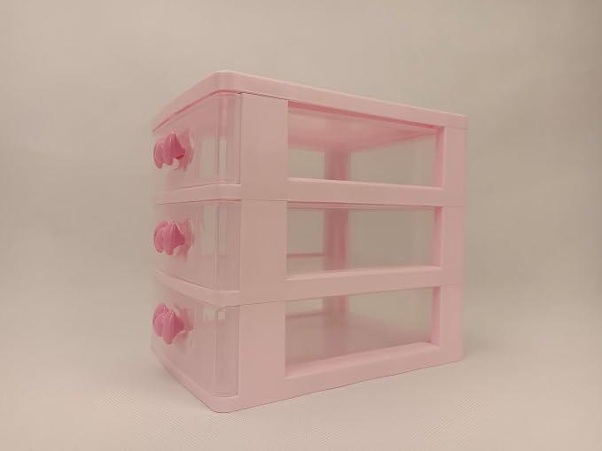 Girls Cute Lovely Color Storage Box Desktop Organizer Bathroom Bedroom Jewelry Storage Box For Storing Small Items (3 layers)