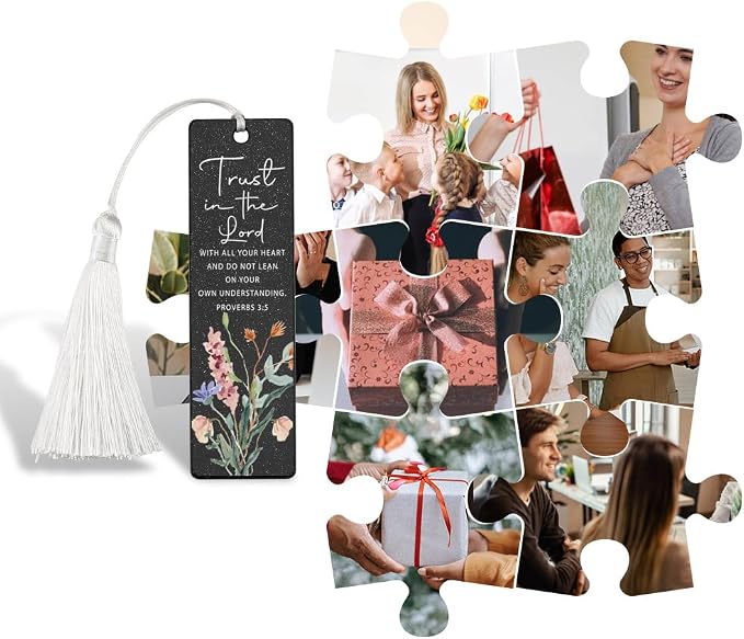 Christian Trust - Inspiring Bookmark, Inspirational Gift for Believers, Uplifting Gift for Spiritual Readers, Spiritual Bookish Present, Unique Floral & Scripture Design Bookmark, WCB63