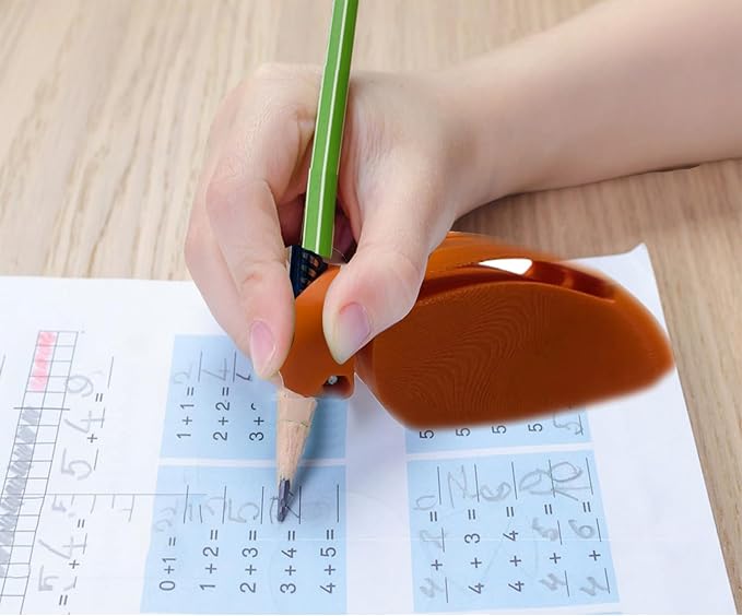 Assistive Writing & Drawing Device, Adaptive Tool for Easy Sketching and Note-Taking, Promoting Independence Better Control Finger Holder Tool for Both Left Right Hands (Orange)