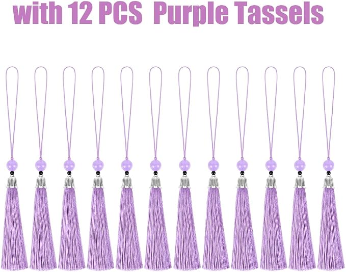 Book Club Ideas Hosting, Book Themed Party Favor Decor, 12 PCS Reading List Bookmarks with 12 PCS Purple Tassels, Bookish Item Gifts, Library Card Book Mark, Book Club Gifts