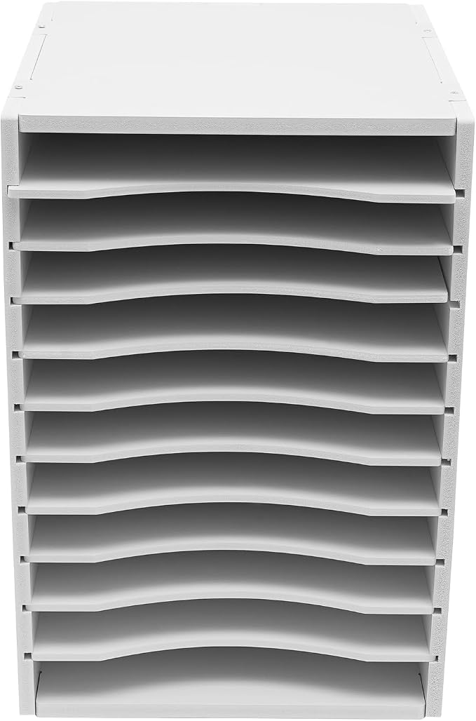 11 Slots Vertical Desktop Sorter, Mail Organizer Vertical File Organizer Adjustable Shelve Paper Sorter Organizer Document Storage Rack for Office School Home White