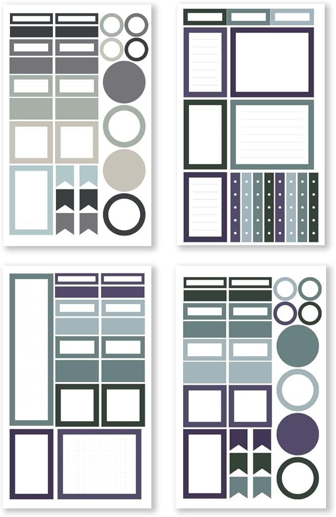 Rongrong Planner Stickers Book Fall Winter Functional Box Theme for Calendars, Journals Elevate Your Planner's Functionality Scrapbook Accessories 24 Pages