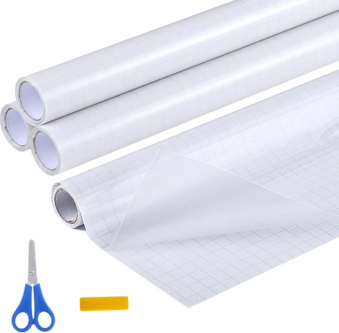 WSICSE 4 Rolls Clear Contact Paper, 13.5 in x 5 ft Clear Self Adhesive Book Covers Protective Paper Protector for Books Crafts Textbook Documents Home Decor
