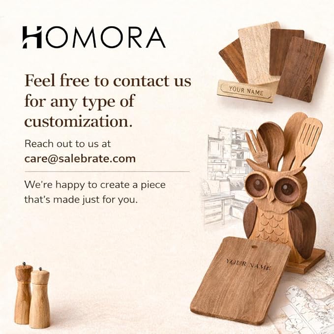HOMORA Handcrafted Wooden Pen Stand for Office Desk - Premium Solid Wood Desk Organizer | Elegant Tabletop Pen Holder for Home, Office & Study – Ideal Gift