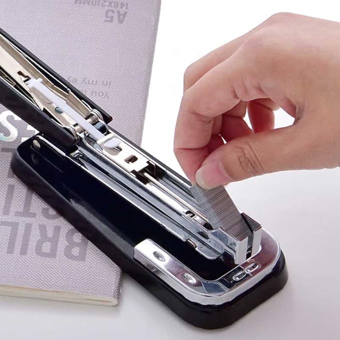 360 Degree Rotating Stapler Desktop Stapler with Staples Chisel for Office Stationery School(Blue)