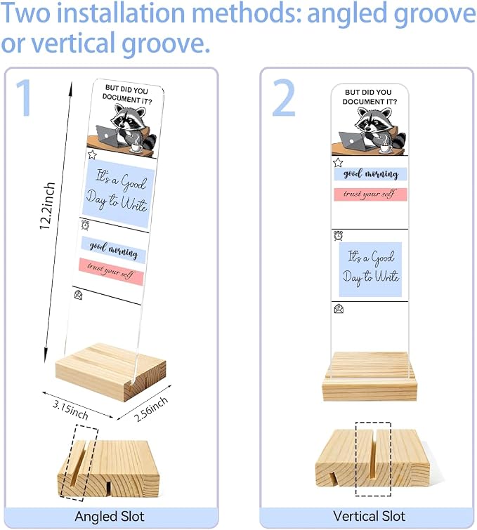 But Did You Document It Office Raccoon Decor Sticky Note Holder, Funny Office Monitor Memo Board Decorations for Shelf Office Desk Accessories Raccoon Gifts